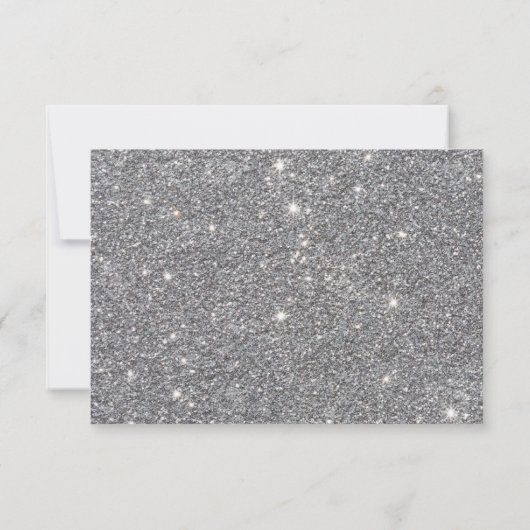 Zilveren Glitter Bloemen Quinceañera Dank u Bedankkaart (Achterkant)