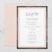 Zilveren glitter blush oogverblindend de avond erv kaart (Voorkant / Achterkant)