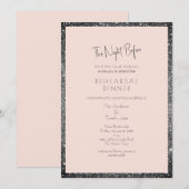 Zilveren glitter blush oogverblindend de nacht voo kaart (Voorkant / Achterkant)