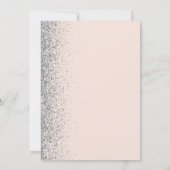 Zilveren Glitter Blush Pink Save the Date Aankondiging (Achterkant)