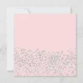 Zilveren glitter blush roze ballon baby shower kaart (Achterkant)