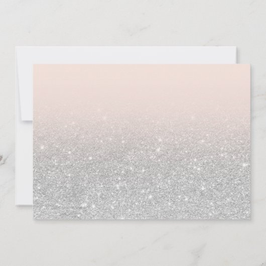 Zilveren glitter blush roze chique foto afstuderen kaart (Achterkant)