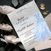 Zilveren Glitter Bokeh Blauwe Jurk Bruidsmeisje