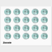 Zilveren Glitter Bord Turquoise Folie Fancy Monogr Ronde Sticker (Vel)