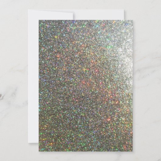 Zilveren Glitter Bruiloft Kaart (Achterkant)