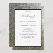 Zilveren Glitter Bruiloft Kaart (Voorkant / Achterkant)