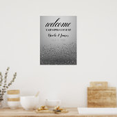 Zilveren Glitter Bruiloft Welkomstbord Poster (Keuken)