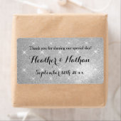 Zilveren glitter bruiloft wijn of waterfles etiket (Insitu)