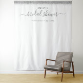 Zilveren Glitter Bruiloftsfeest Achtergrond voor F Wandkleed (In situ)