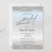 Zilveren Glitter Bruiloftsfeest Kaart (Voorkant)
