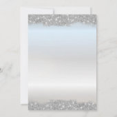 Zilveren Glitter Bruiloftsfeest Kaart (Achterkant)