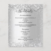 Zilveren glitter budget bruiloft programma details (Voorkant)