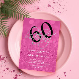 Zilveren Glitter Calligrafie Verjaardag Kaart