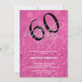 Zilveren Glitter Calligrafie Verjaardag Kaart (Voorkant)