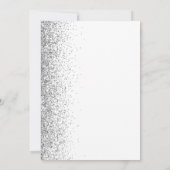 Zilveren Glitter Calligrafie Witte bruiloft Kaart (Achterkant)
