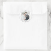Zilveren Glitter Cirkel Trouwfoto Save the Date Ronde Sticker (Tas)