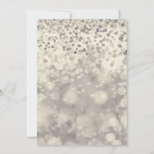 Zilveren Glitter Confetti Feest Uitnodiging voor I (Achterkant)