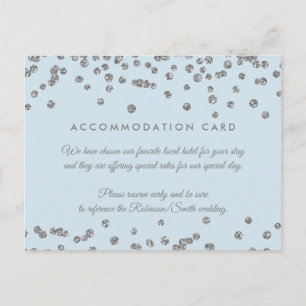 Zilveren glitter Confetti Ice Blue Briefkaart