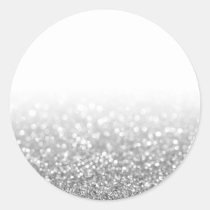 Zilveren Glitter Custom Trendy Ronde Sticker