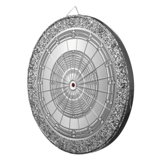 Zilveren Glitter Dartboard Dartbord (Voorkant Rechts)