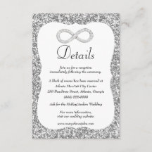 Zilveren Glitter Diamant Oneindigheid Trouwdetails