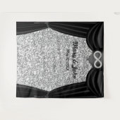 Zilveren Glitter Diamant Oneindigheid Zwarte Gordi Wandkleed (Voorkant (horizontaal))