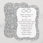 Zilveren Glitter Diamond Infinity bruiloft uitnodi Kaart (Voorkant / Achterkant)