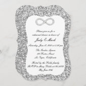 Zilveren Glitter Diamond Infinity repetitie diner Kaart (Voorkant / Achterkant)