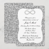 Zilveren Glitter Diamond Infinity repetitie diner Kaart (Voorkant / Achterkant)