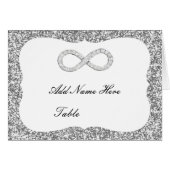 Zilveren Glitter Diamond Infinity Tafel Plaats Kaa (Voorkant Horizontaal)