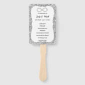 Zilveren Glitter Diamond Infinity Trouwprogramma Handwaaier (Voorkant)