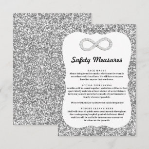 Zilveren Glitter Diamond Infinity veiligheidsmaatr Informatiekaartje