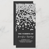 Zilveren Glitter Diamonds Trouwprogramma's Programmakaart (Voorkant / Achterkant)