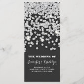 Zilveren Glitter Diamonds Trouwprogramma's Programmakaart (Voorkant)