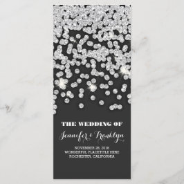 Zilveren Glitter Diamonds Trouwprogramma's Programmakaart