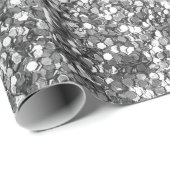 Zilveren glitter digitale print naadloos cadeaupapier (Rol Hoek)