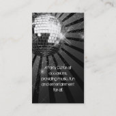 Zilveren Glitter Disco Bal Feest Visitekaartje (Achterkant)