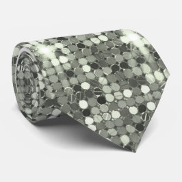 Zilveren Glitter Disco Lovertreksel Nekband Stropdas