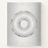Zilveren glitter donuts naam moderne trendy girly notitieboek (Achterkant)