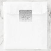 Zilveren Glitter Drip 18e Verjaardagsfeest Dank Je Vierkante Sticker (Tas)