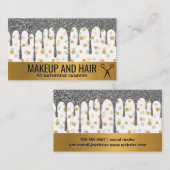 Zilveren Glitter Drip / Gouden Stippenpatroon Visitekaartje (Voorkant / Achterkant)