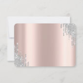  Zilveren Glitter Drips Bat Mitzvah RSVP   Kaart (Achterkant)