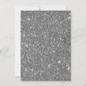 Zilveren Glitter Drips, Eiffeltoren 60e Verjaardag Kaart (Achterkant)