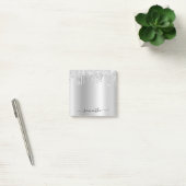 Zilveren Glitter Drips Glans Post-it® Notes (Kantoor)