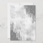 Zilveren Glitter Drips Martini Strik Bruidsdouche Kaart (Achterkant)