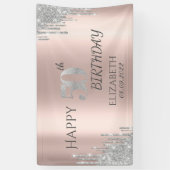 Zilveren Glitter Drips Roze Goud 50ste Verjaardag  Spandoek (Verticaal)