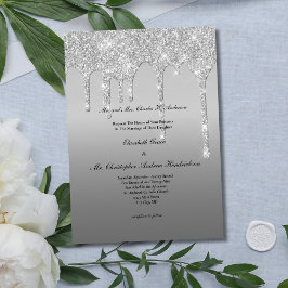 Zilveren Glitter Drup Trendige Elegante Moderne Tr Kaart