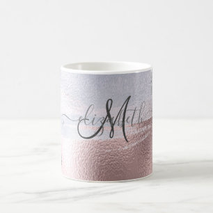 Zilveren Glitter Druppels Blauw Rose Goud Metaalac Koffiemok