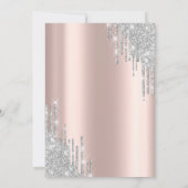 Zilveren Glitter Druppels Eiffeltoren 18e Verjaard Kaart (Achterkant)