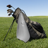 Zilveren Glitter Druppels Glans Monogram Naam Golfhanddoek (Groen)